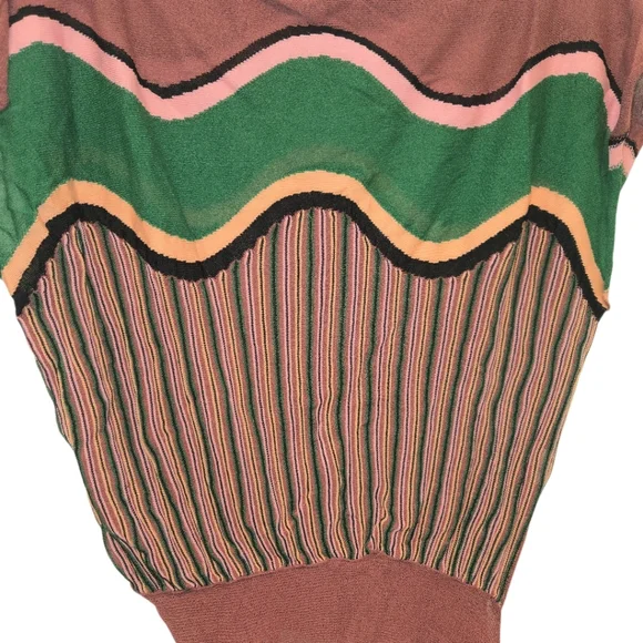 M Missoni Italian Wave Knit Tie Waist Top Size S-M - Picture 3 of 5